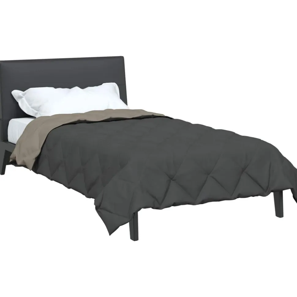 vidaXL Vol jaar dekbed Lichtgrijs en Antraciet 135 x 200 cm Microfiber