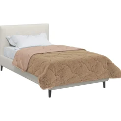 vidaXL Vol jaar dekbed Taupe 135 x 200 cm Microfiber en Teddy fleece