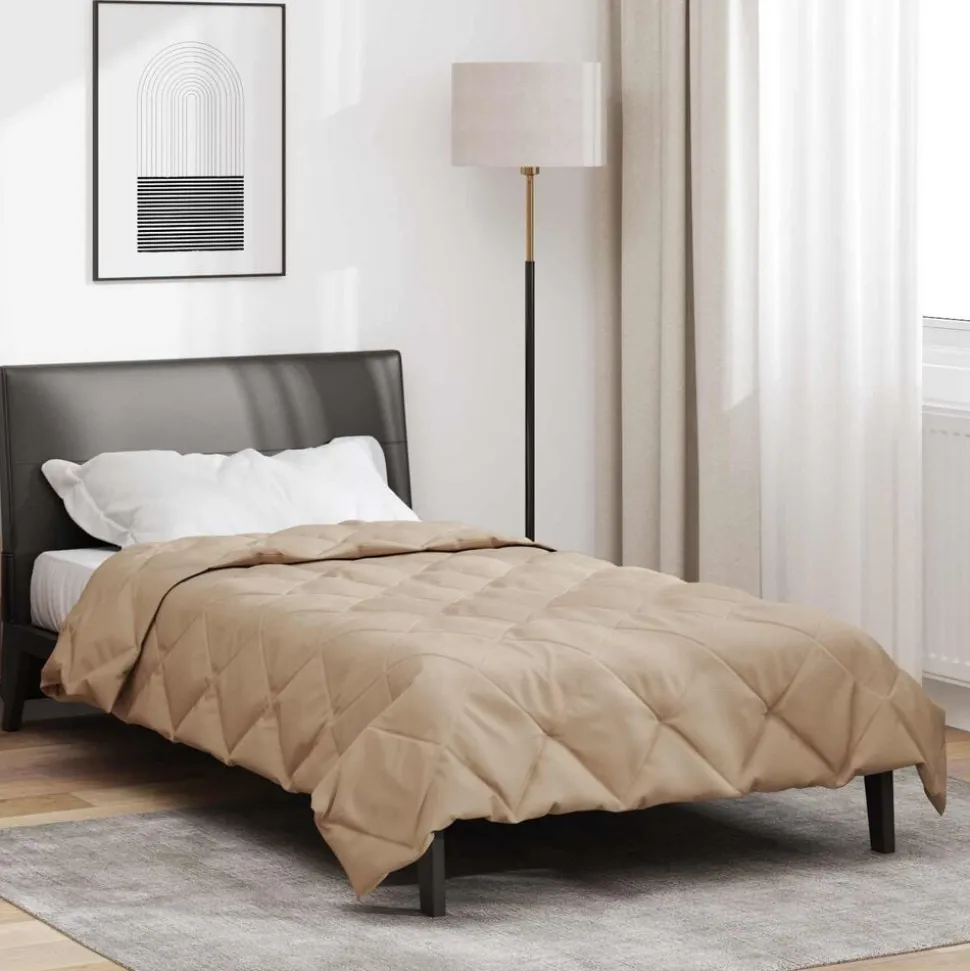 vidaXL Vol jaar dekbed Taupe 135 x 200 cm Microfiber