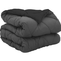 vidaXL Vol jaar dekbed Zwart en Anthraciet 135 x 200 cm Microfiber