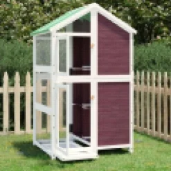 vidaXL Volière 97x81x152 cm massief grenenhout mokkakleurig