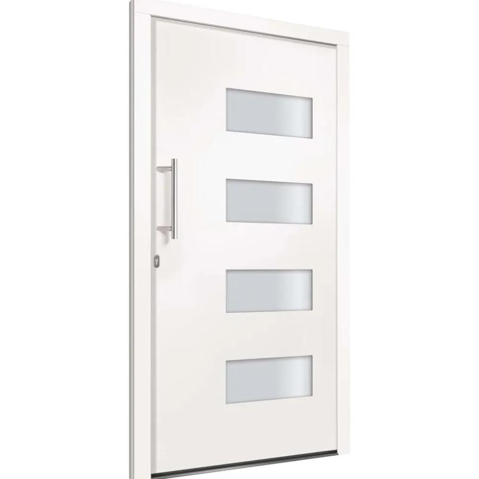 vidaXL Voordeur 100x200 cm aluminium en PVC wit