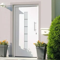 vidaXL Voordeur 100x200 cm aluminium en PVC wit