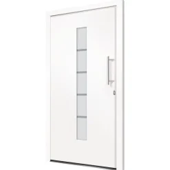 vidaXL Voordeur 100x200 cm aluminium en PVC wit