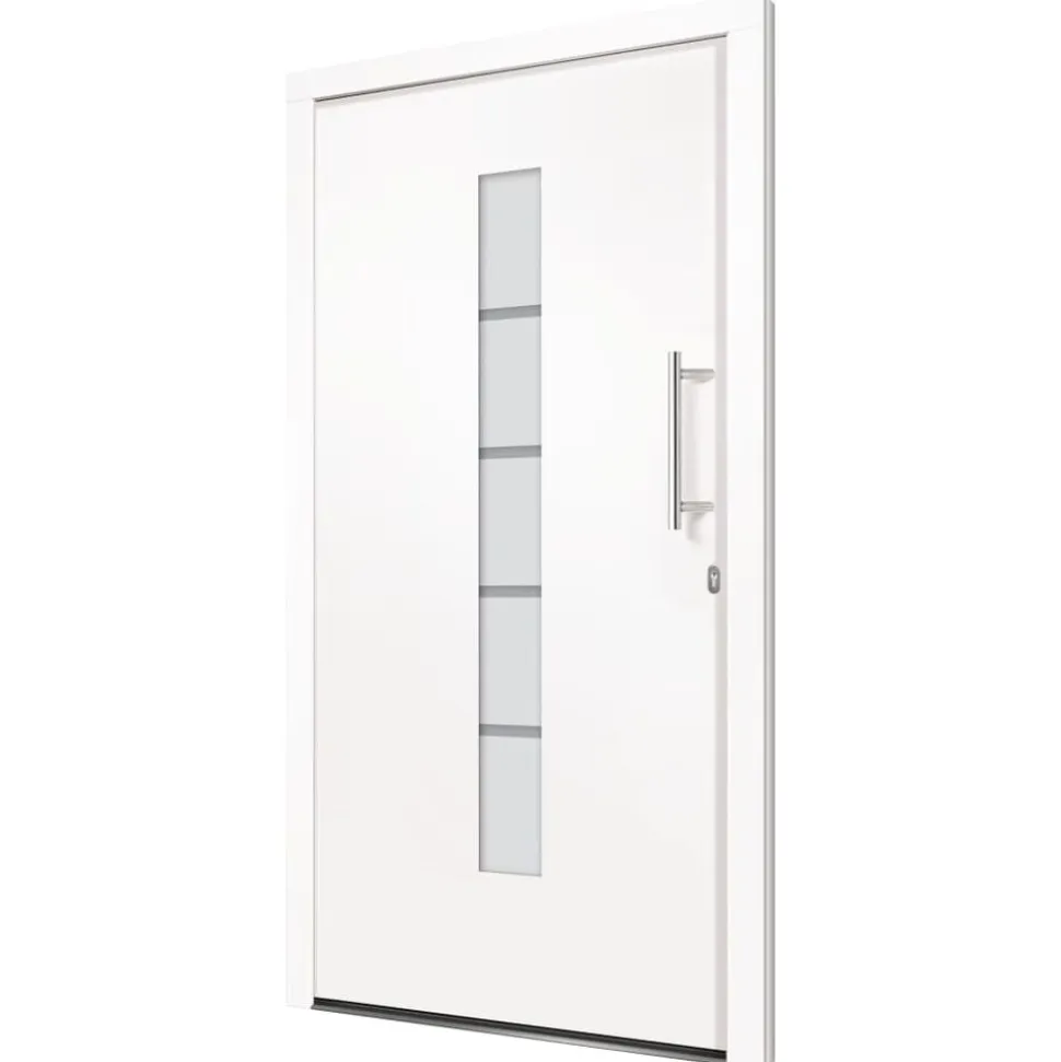 vidaXL Voordeur 100x200 cm aluminium en PVC wit