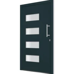 vidaXL Voordeur 100x200 cm aluminium en PVC antraciet