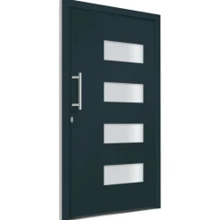 vidaXL Voordeur 100x200 cm aluminium en PVC antraciet