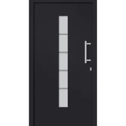 vidaXL Voordeur 100x200 cm aluminium en PVC antraciet