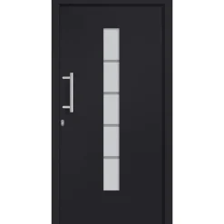 vidaXL Voordeur 100x200 cm aluminium en PVC antraciet