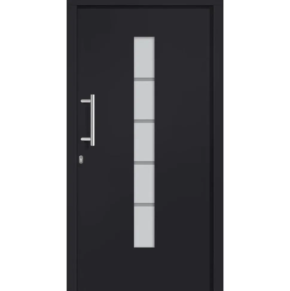vidaXL Voordeur 100x200 cm aluminium en PVC antraciet