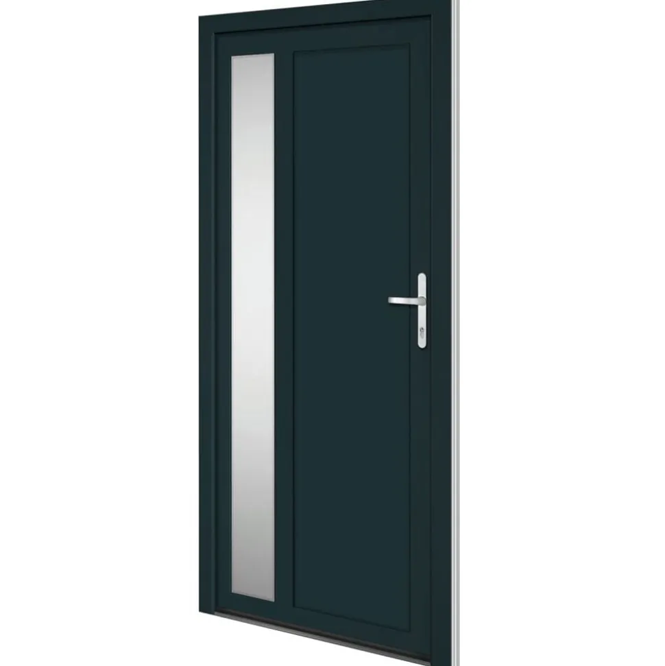 vidaXL Voordeur 98x200 cm PVC antracietkleurig