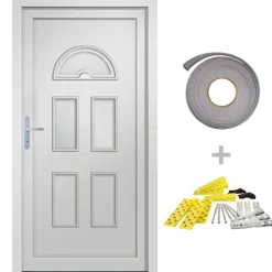 vidaXL Voordeur 88x208 cm PVC wit