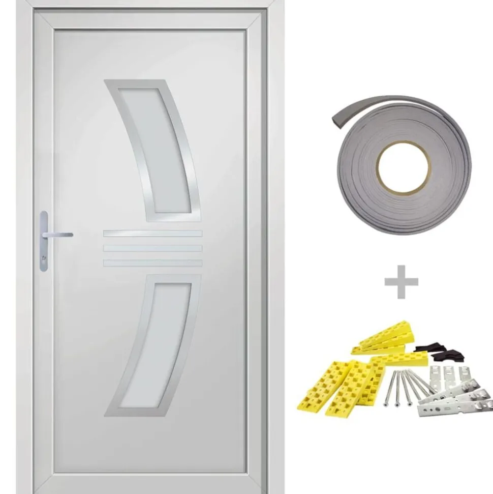 vidaXL Voordeur 88x200 cm PVC wit