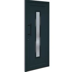 vidaXL Voordeur 88x200 cm PVC antracietkleurig