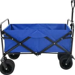vidaXL Vouwbare Handtrolley Blauw 89 x 63 x 96 cm