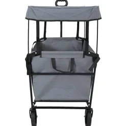 vidaXL Vouwbare Handtrolley Grijs 105 x 56.5 x 116 cm Oxford Stof