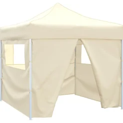 vidaXL Vouwtent met 4 zijwanden 3x3 m crème