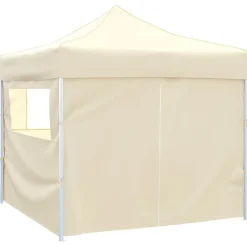 vidaXL Vouwtent met 4 zijwanden 3x3 m crème