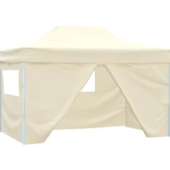 vidaXL Vouwtent pop-up met 4 zijwanden 3x4,5 m crèmewit