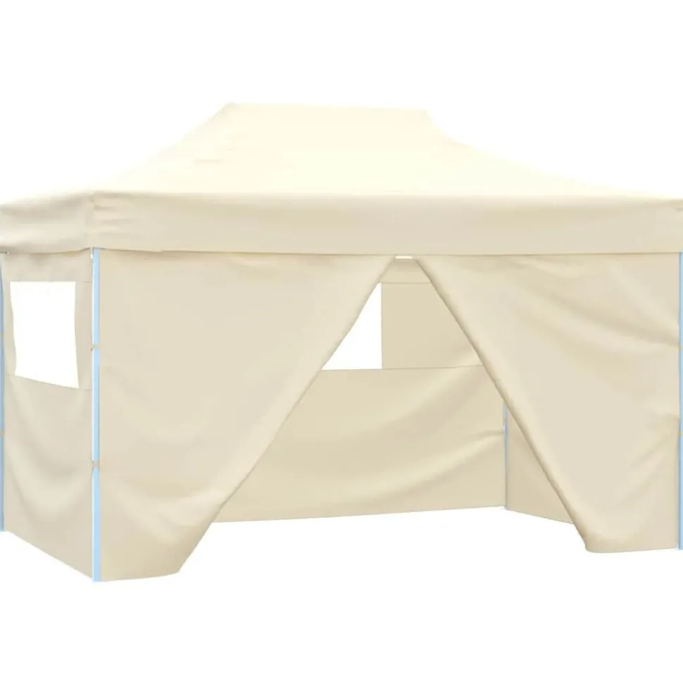 vidaXL Vouwtent pop-up met 4 zijwanden 3x4,5 m crèmewit