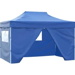 vidaXL Vouwtent pop-up met 4 zijwanden 3x4,5 m blauw
