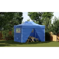 vidaXL Vouwtent pop-up met 4 zijwanden 3x4,5 m blauw