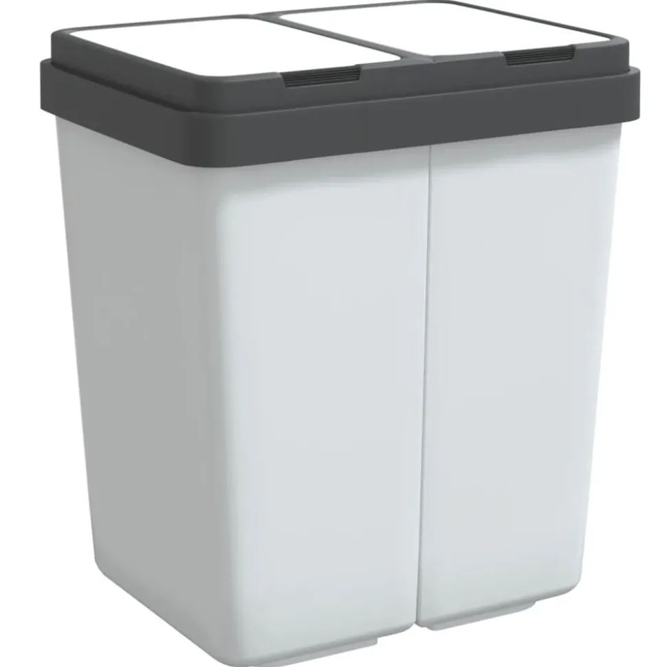 vidaXL Vuilnisbak dubbel 2x25 L wit
