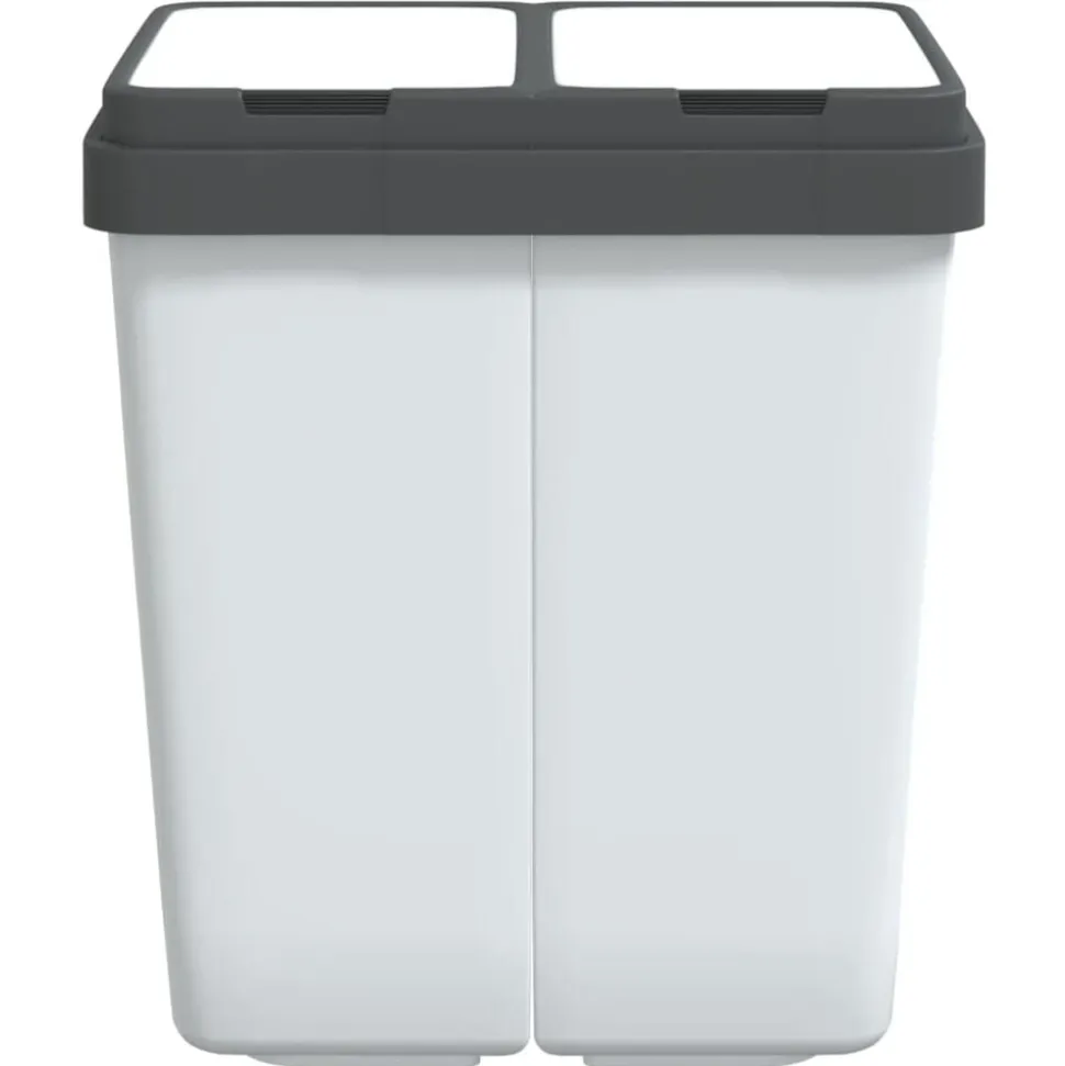 vidaXL Vuilnisbak dubbel 2x25 L wit