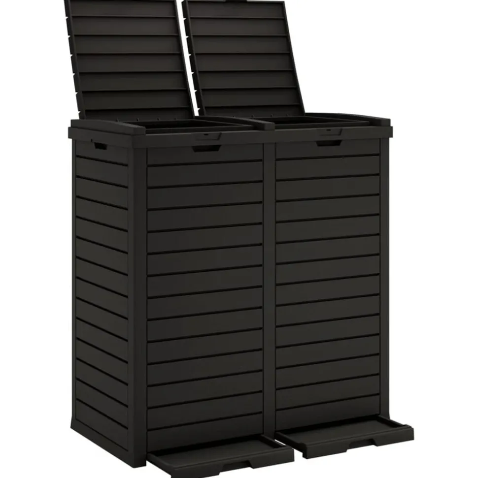 vidaXL Vuilnisbak voor tuin 78x41x86 cm polypropeen zwart