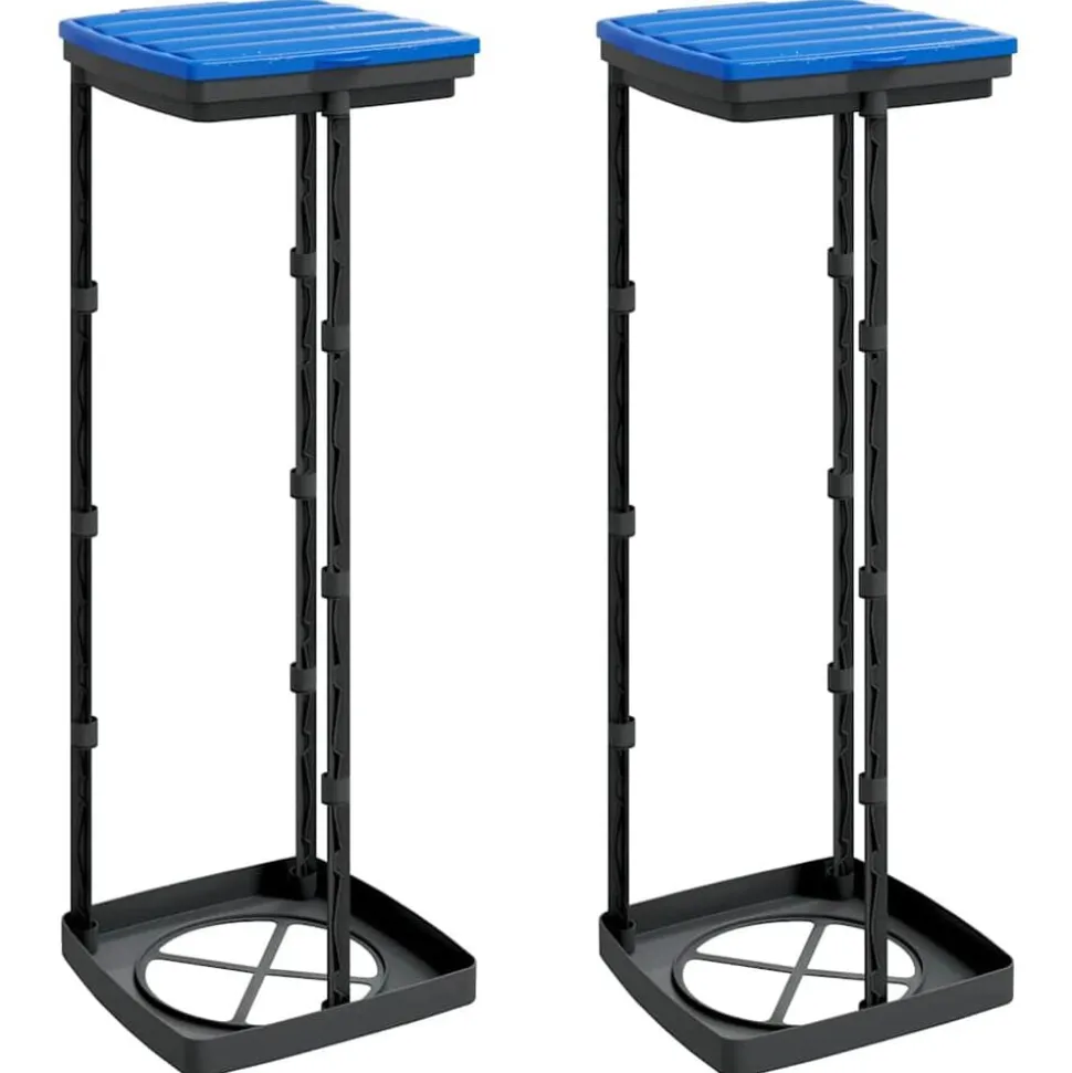 vidaXL Vuilniszakhouders 2 st 120 L PP zwart en blauw