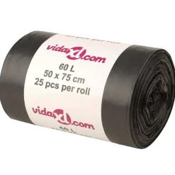 vidaXL Vuilniszakken 250 st 60 l zwart