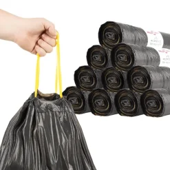 vidaXL Vuilniszakken met trekkoorden 250 st 120 l zwart