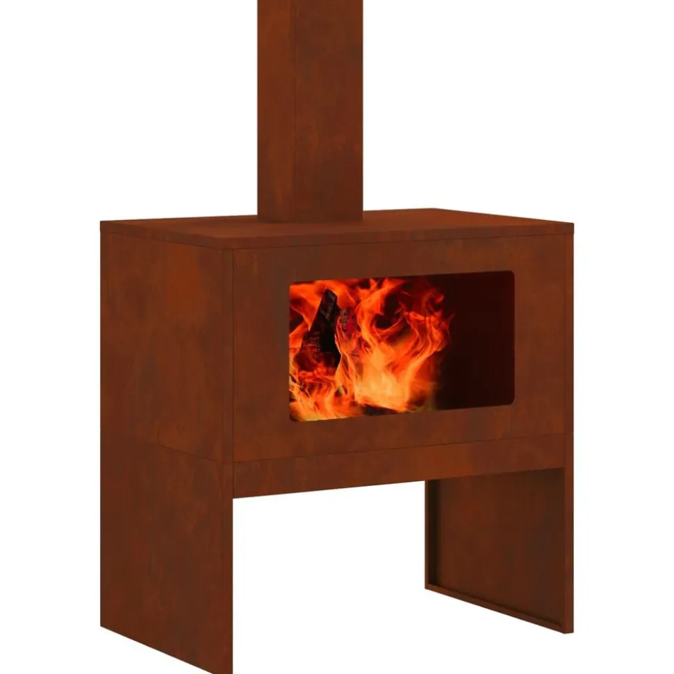 vidaXL Vuurkorf Bruin 60 x 40 x 96 cm Cortenstaal