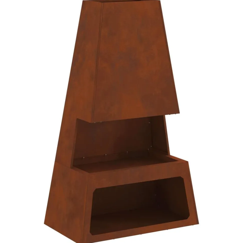 vidaXL Vuurkorf Bruin 60 x 35 x 100 cm Cortenstaal