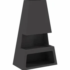 vidaXL Vuurkorf Zwart 60 x 35 x 100 cm Staal