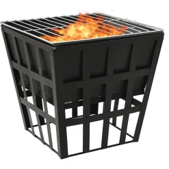 vidaXL Vuurplaats en barbecue 2-in-1 34x34x48 cm staal