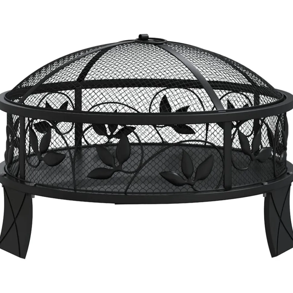 vidaXL Vuurplaats met pook XXL 50 cm staal