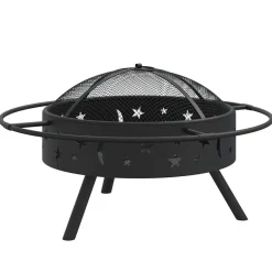 vidaXL Vuurplaats met pook XXL 70 cm staal