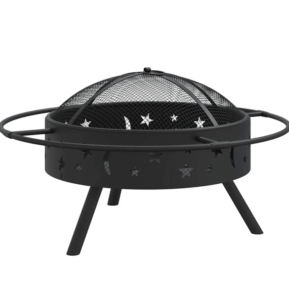 vidaXL Vuurplaats met pook XXL 70 cm staal