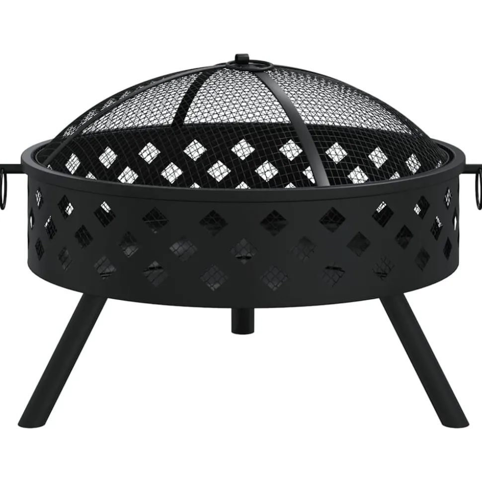 vidaXL Vuurplaats met pook XXL 58 cm staal