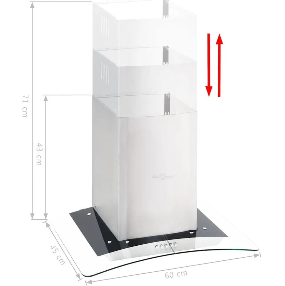 vidaXL Wandafzuigkap 756 m³/u LED 60 cm roestvrij staal