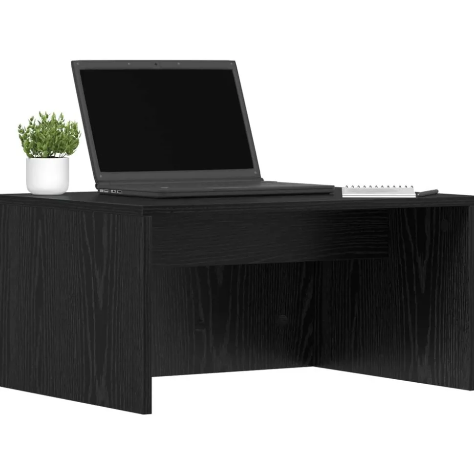 vidaXL Wandbureau met opslag Zwart Eiken 60 x 45 x 30 cm Bewerkt hout