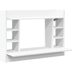 vidaXL Wandbureau 105x48x75 cm bewerkt hout wit