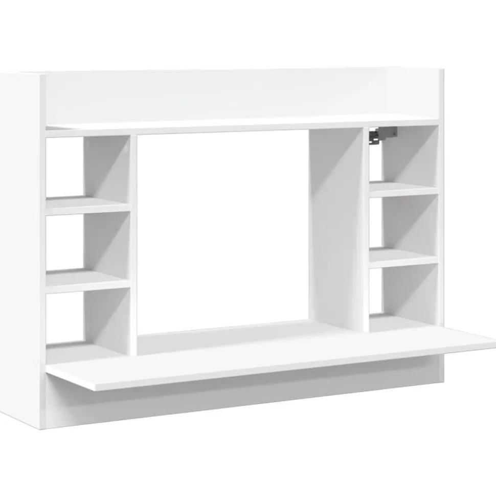 vidaXL Wandbureau 105x48x75 cm bewerkt hout wit