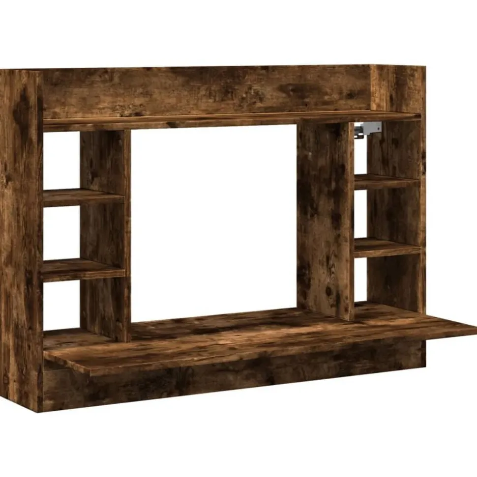 vidaXL Wandbureau 105x48x75 cm bewerkt hout gerookt eikenkleurig
