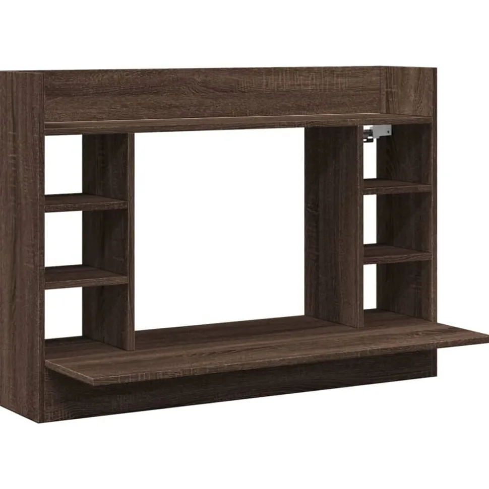 vidaXL Wandbureau 105x48x75 cm bewerkt hout bruin eikenkleurig