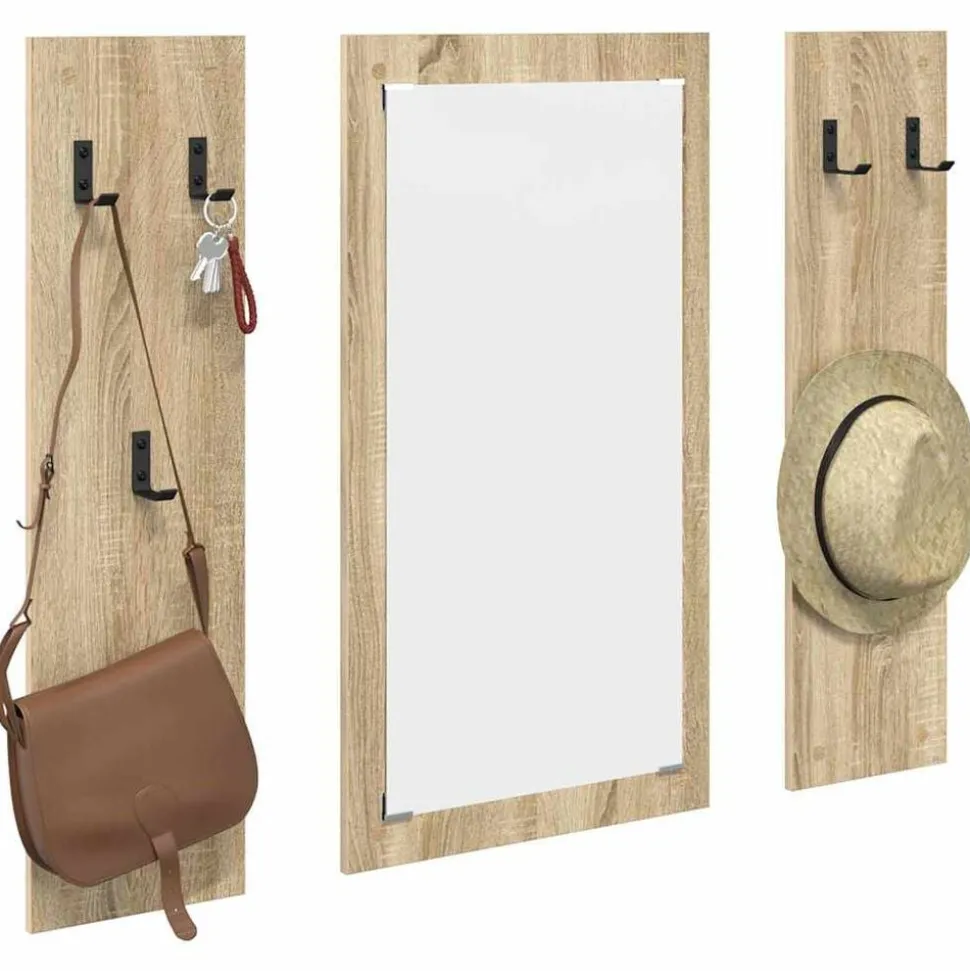 vidaXL Wandgemonteerde kapstok Sonoma Eiken 96 x 1,5 x 90 cm