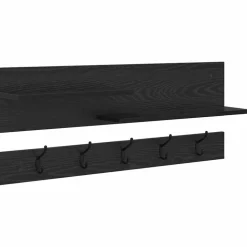 vidaXL Wandgemonteerde kapstok met plank Zwart Eiken 90 x 15 x 36 cm