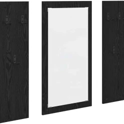 vidaXL Wandgemonteerde kapstok met opslag Zwart Eiken 96 x 1,5 x 90 cm
