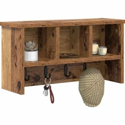 vidaXL Wandgemonteerde kapstok Oudhout 50 x 16 x 26 cm Bewerkt hout